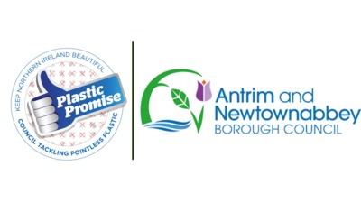 Logos of Plastic Promise and Antrim & Newtownabbey Borough Council